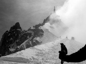 Retour à l'aiguille du midi